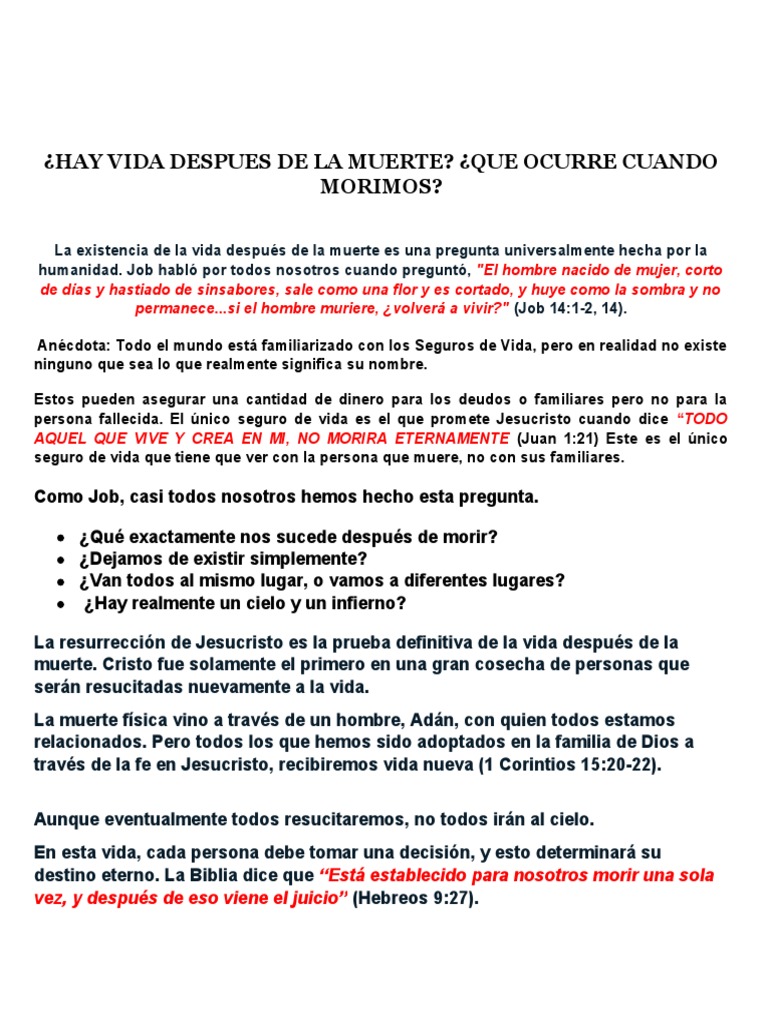 Vida después de la muerte según la Biblia | PDF | Religión y espiritualidad