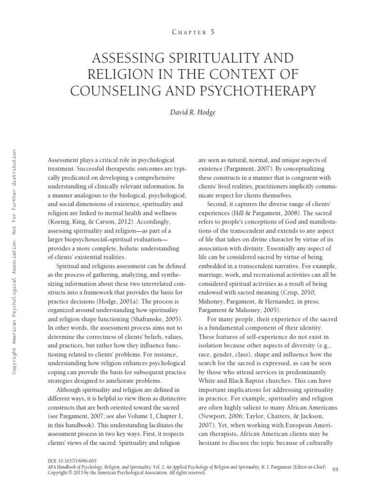 Hodge, D. R. (2013) - Assessing Spirituality and Religion in The ...