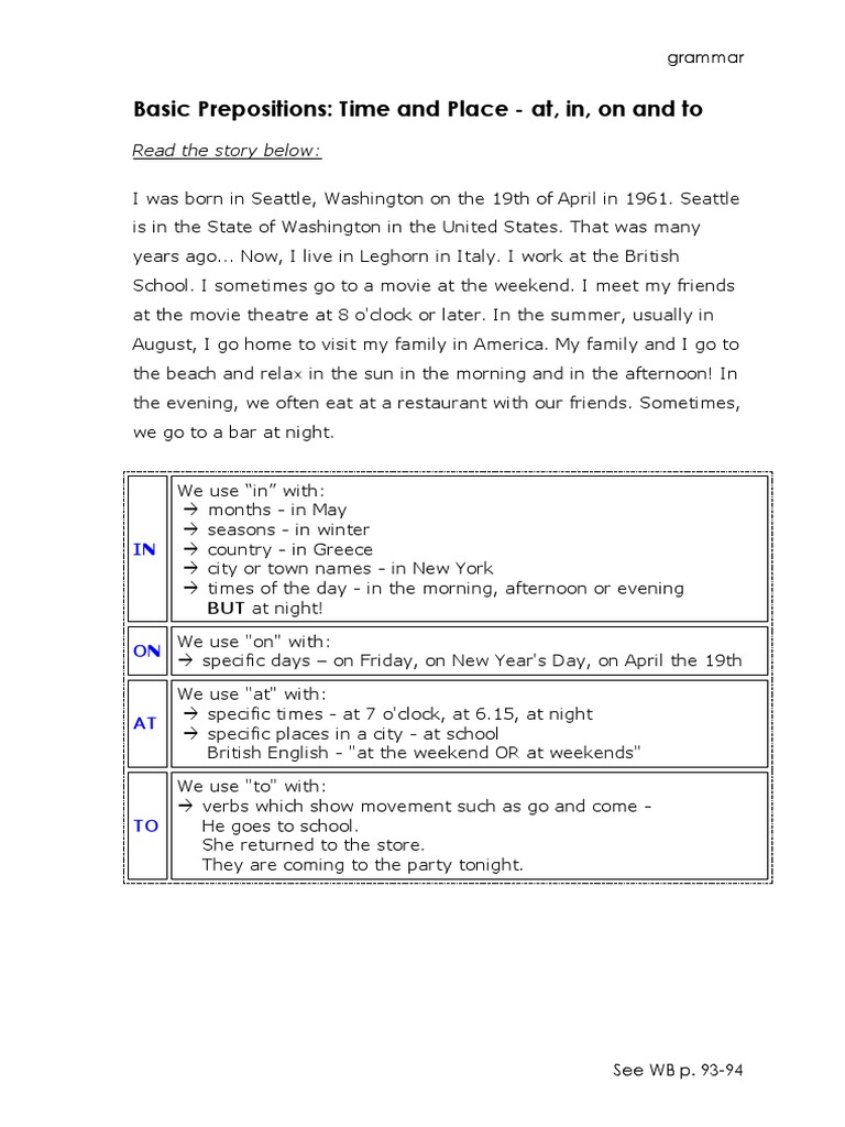Basic Prepositions Pdf