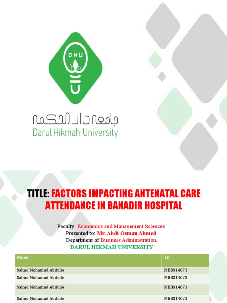 Antenatal Care Attendance Factors in Banadir | PDF | Pregnancy ...