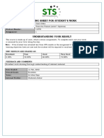 Assignment 1 - Marksheet and Feedback