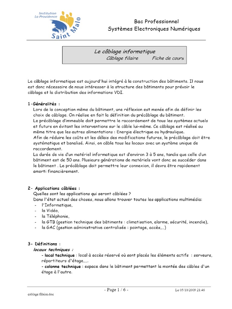 Le Câblage Informatique - PDF Téléchargement Gratuit | PDF