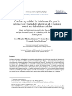 Confianza y Calidad de La Información para La Satisfacción y Lealtad Del Cliente en El E-Banking Con El Uso Del Teléfono Celular