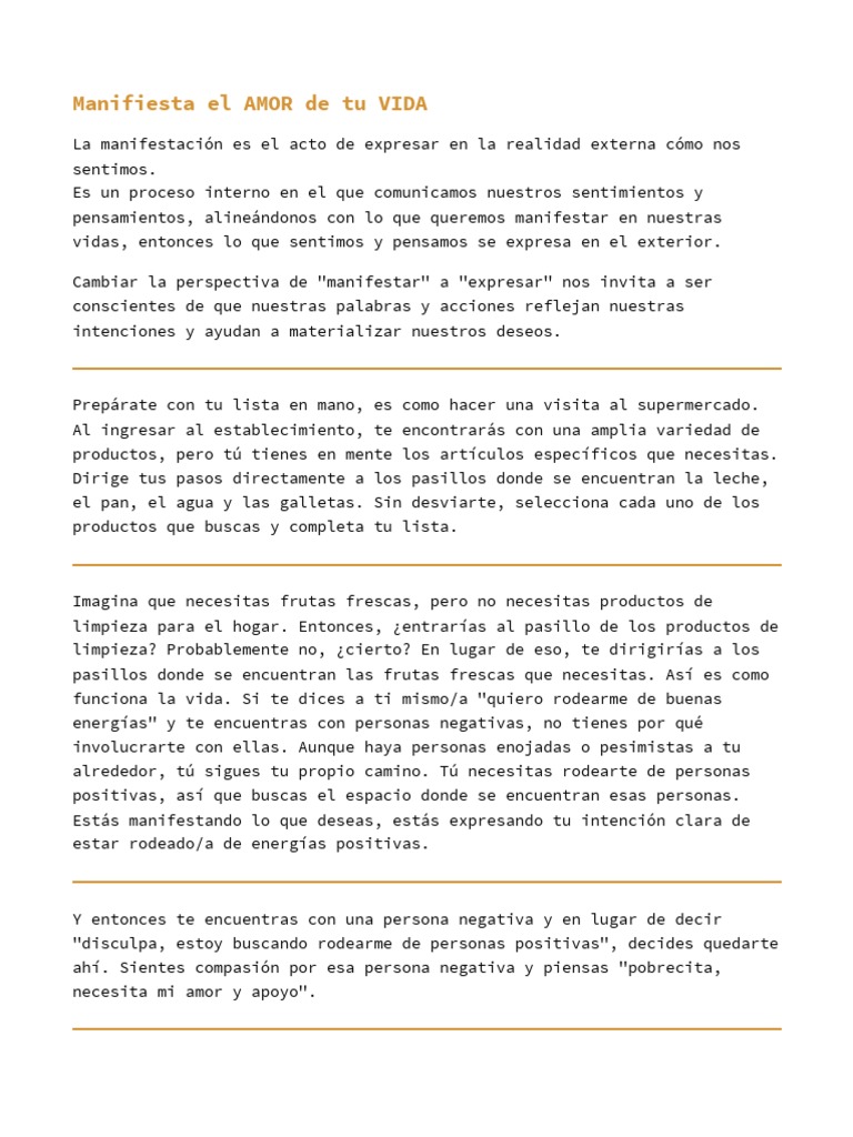 Manifiesta el Amor de tu Vida | PDF | Amor