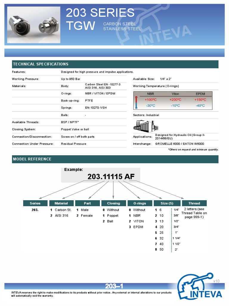 Acople Inteva TGW | PDF | Valve | Materials