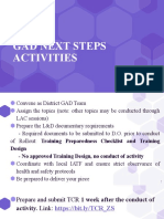GAD Next Steps - Action Plan
