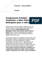 Campeonato Paulista - Pedro Rodrigues