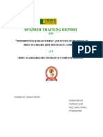 Summer Training Report: Distribution Enhancement and Study of Product of HDFC Standard Life Insurance Company