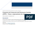 Programa de Protección Del Patrimonio Familiar (PPPF) - Título I, Mejoramiento de Entorno