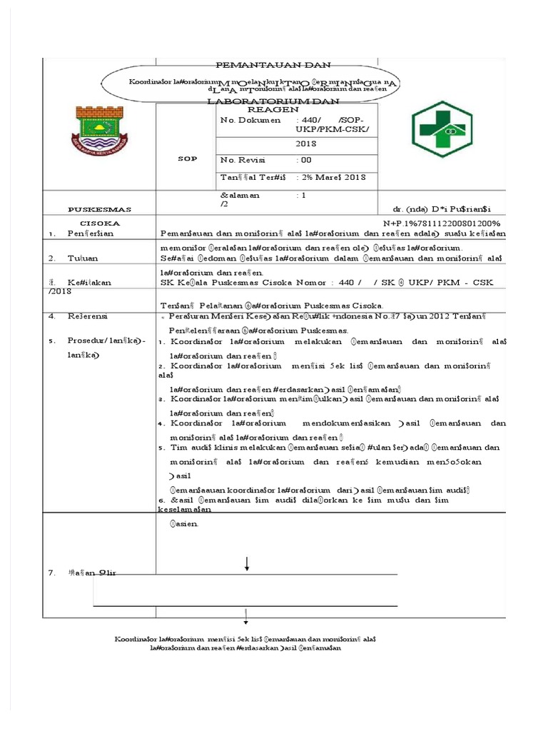 Sop Pemantauan Dan Monitoring Alat Laboratorium Dan Reagen | PDF | Bisnis