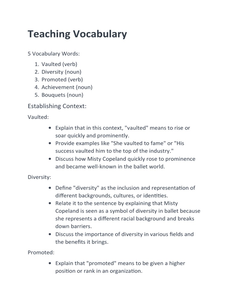 Topic Specific Vocabulary Pdf
