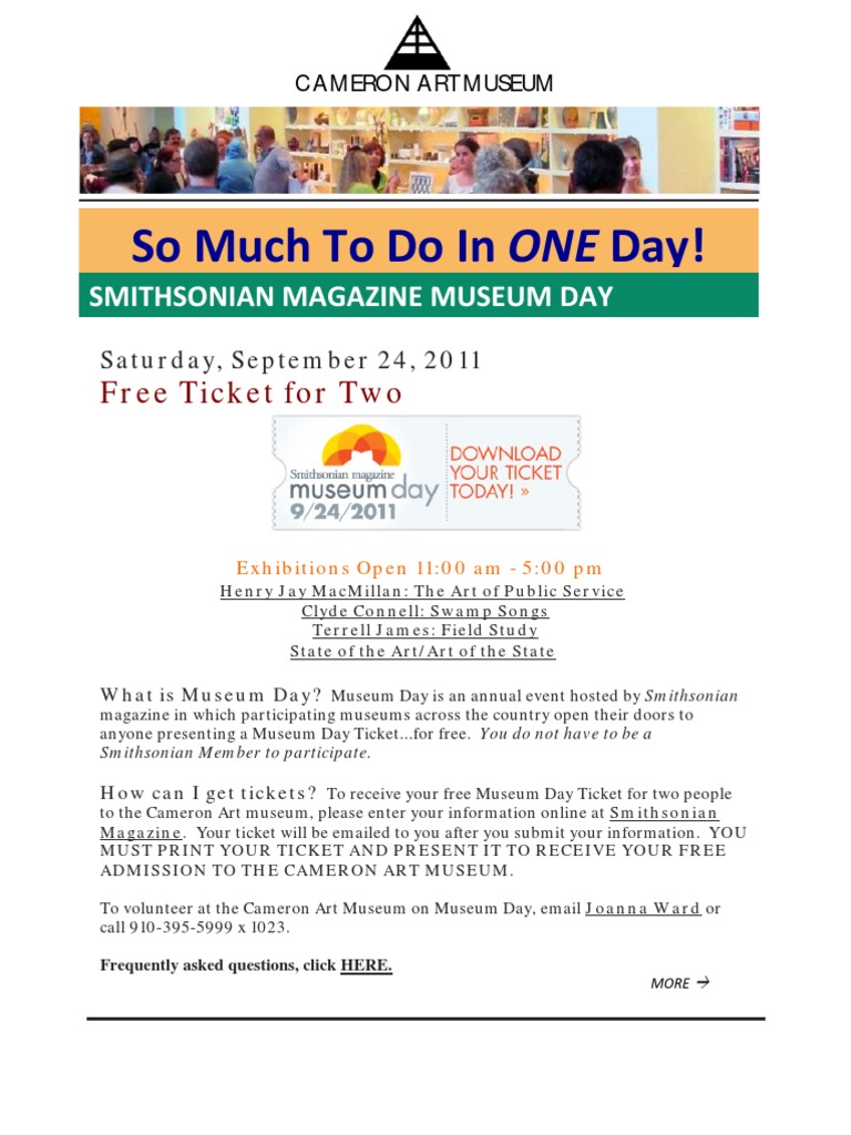 Smithsonian Magazine Museum Day - Sat. September 24 | PDF | Museum ...