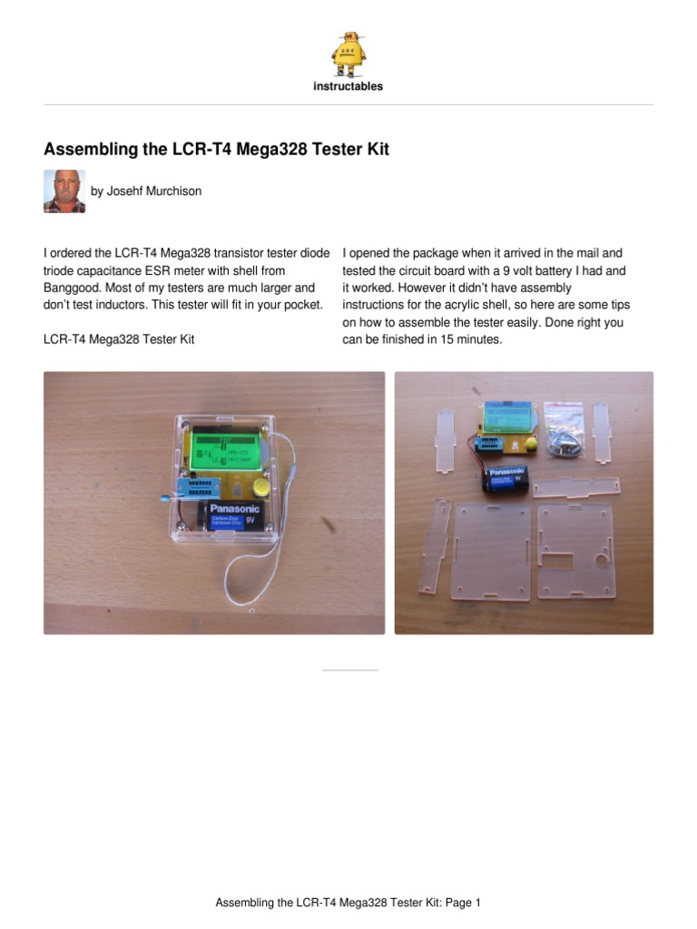 LCR-T4 Mega328 Tester Assembly Guide | PDF | Transistor | Mosfet