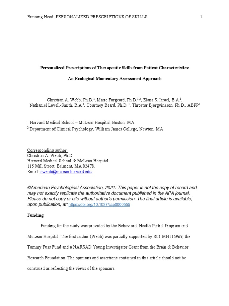 b Et Al BHP SkillsPrediction V2 PDF Psychotherapy