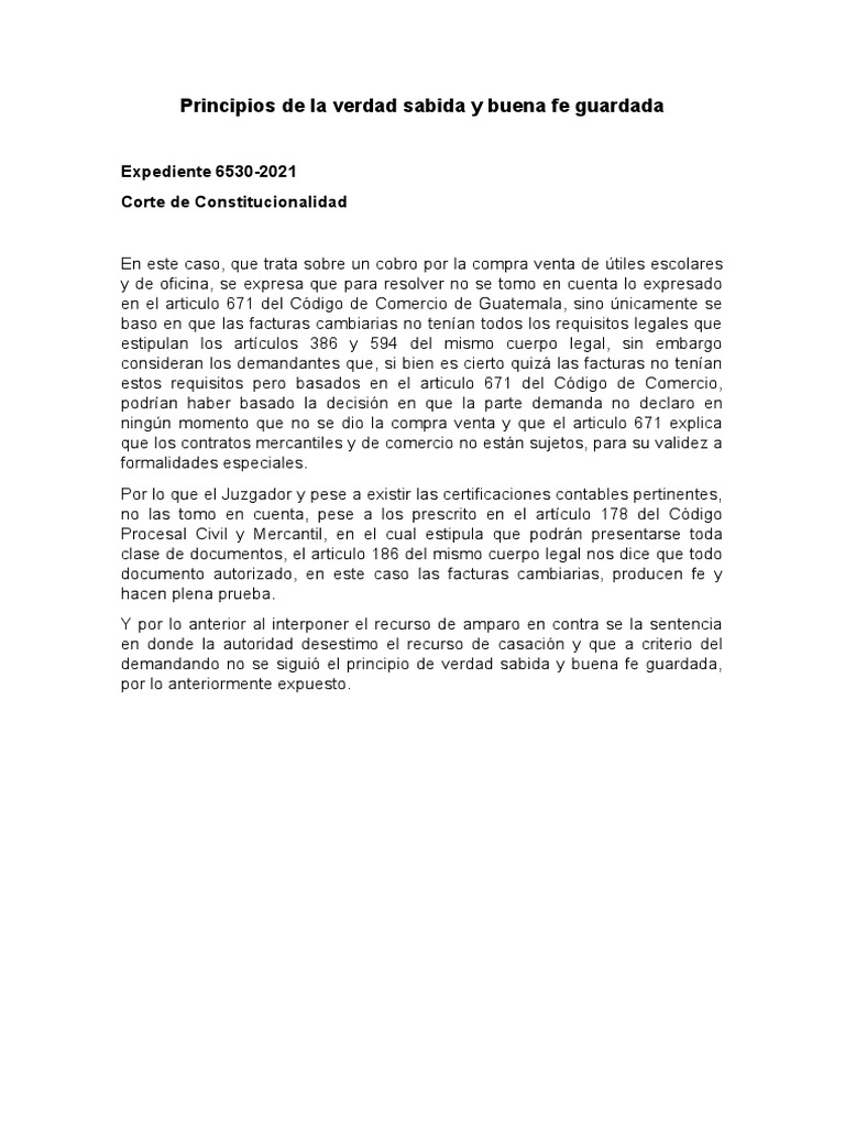 Principios de la verdad sabida y buena fe guardada pdf