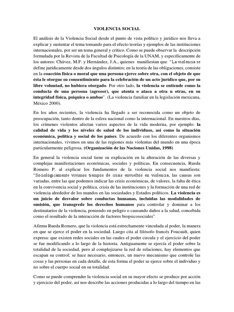 Violencia Social | PDF | Violencia | Crímenes