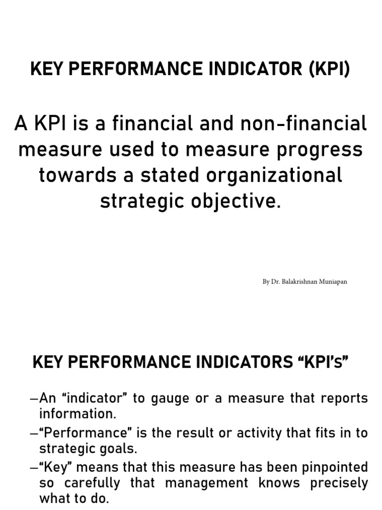 Key Performance Indicator (KPI) Slides | PDF | Performance Indicator ...