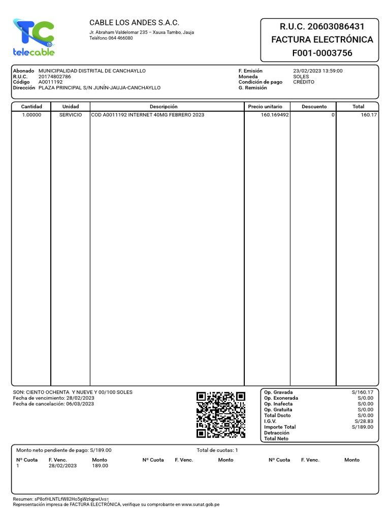 Municipalidad Distrital de Canchayllo PDF