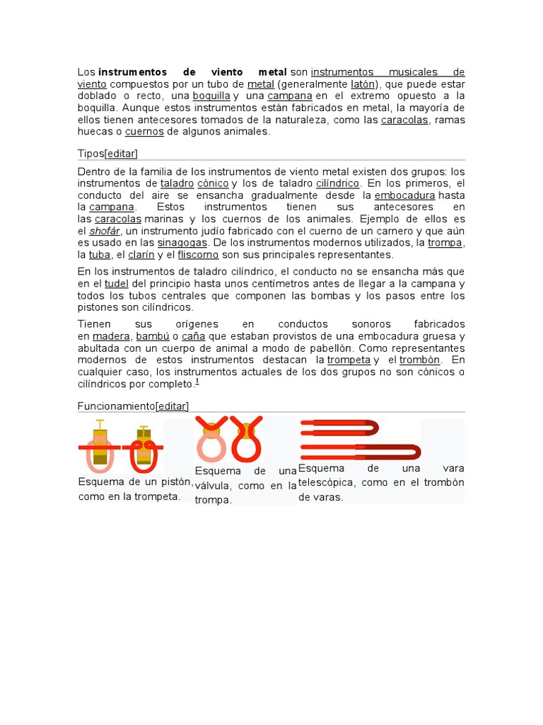 Instrumentos de Viento Metal | PDF | Tuba | Instrumentos de latón