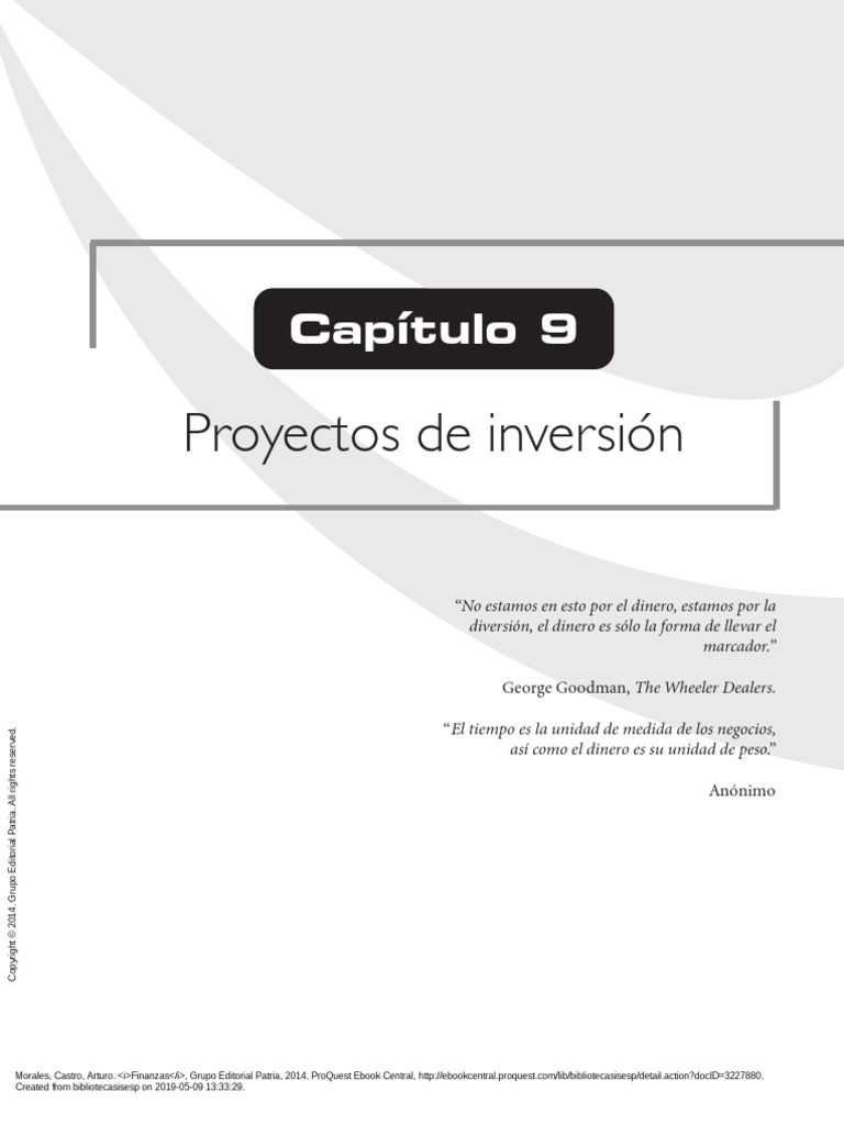 Lectura Proyecto de Inversion | PDF | Tasa interna de retorno | Mercado ...