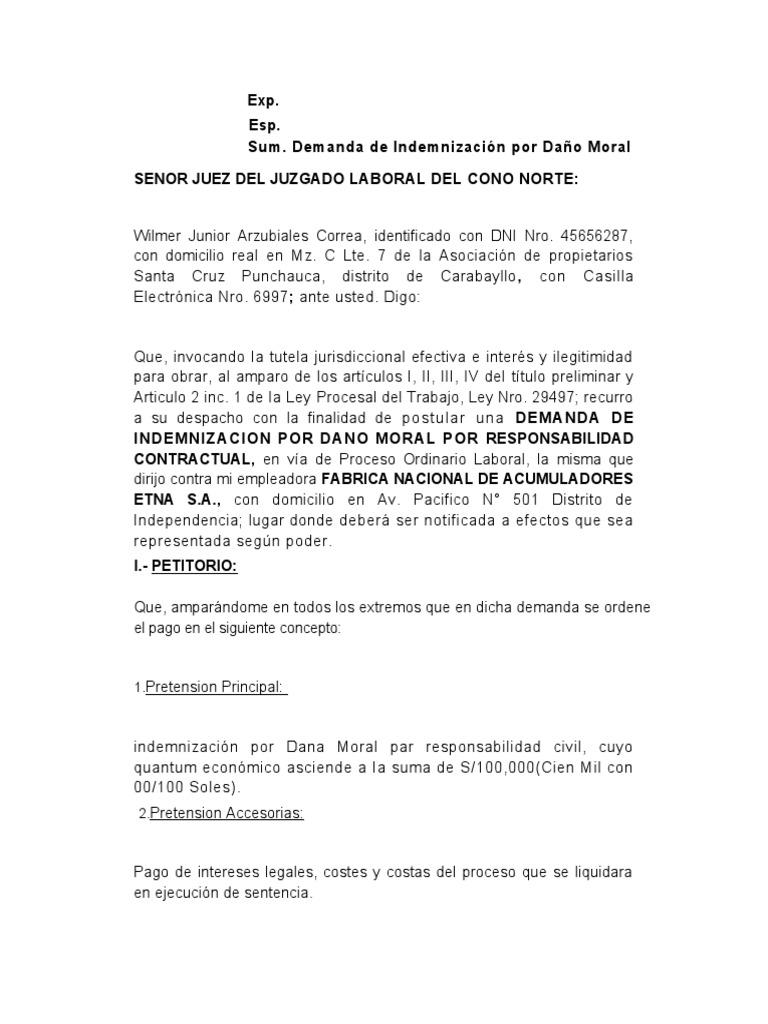 Indemnizacion | PDF | Daños y perjuicios | Derecho laboral