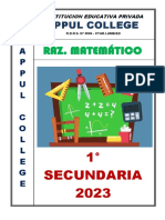 Raz. Matematico Primero Secundaria 2023 - I Bimestre