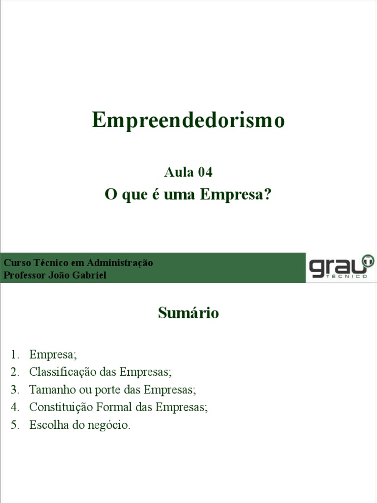 O que é uma empresa? Definições e Tipos | PDF | Setor terciário da ...