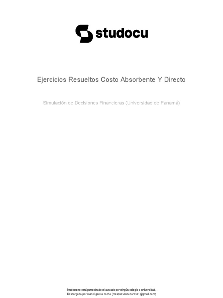 Ejemplos de Costeo Directo y Absorbente | PDF | Contabilidad | Costo