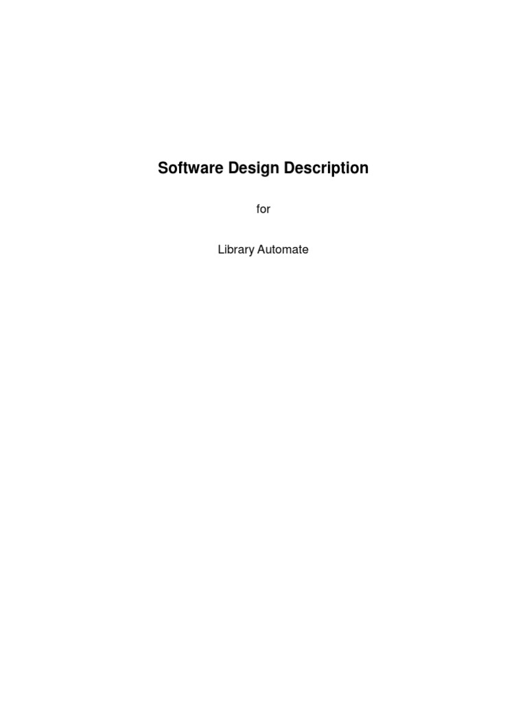 3.0 Software Design Description (Sample) | PDF | Libraries | Databases