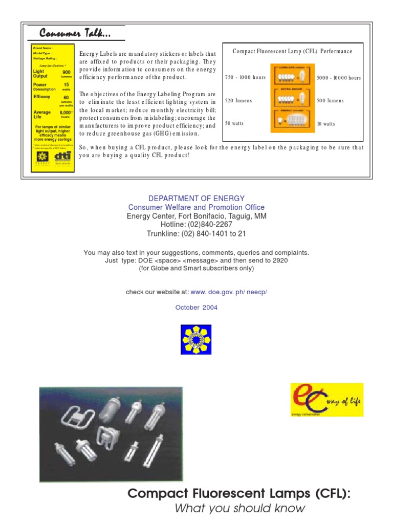 CFL Basics Energy Savings and Longer Lifespan PDF Compact