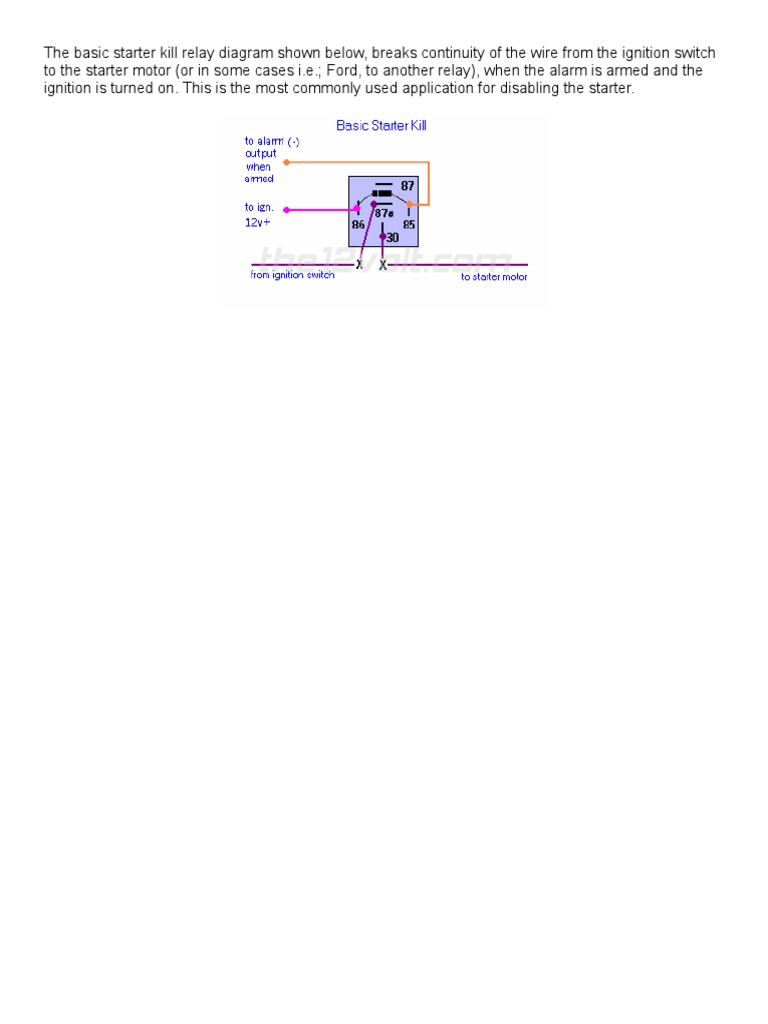 How To Wire Relays Starter Kill Normally Closed PDF