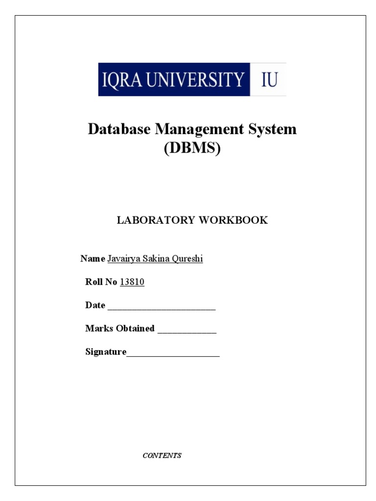 Dbms Manual | PDF