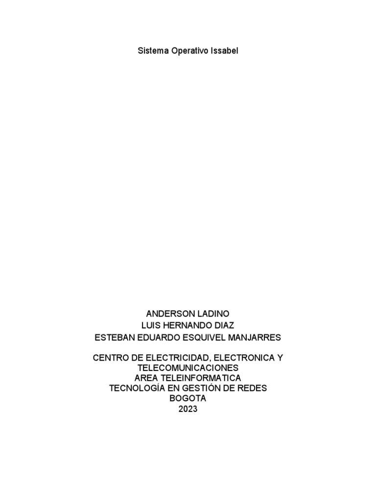 Sistema Operativo ISSABEL | PDF