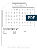 Worksheets Face Parts