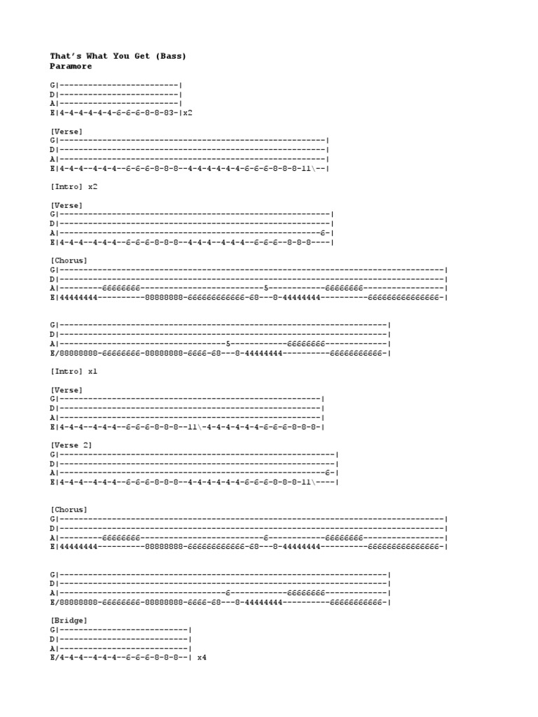 That's What You Get (Bass) PDF