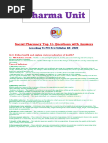 Social Pharmacy Top 15 Imp Question & Answers