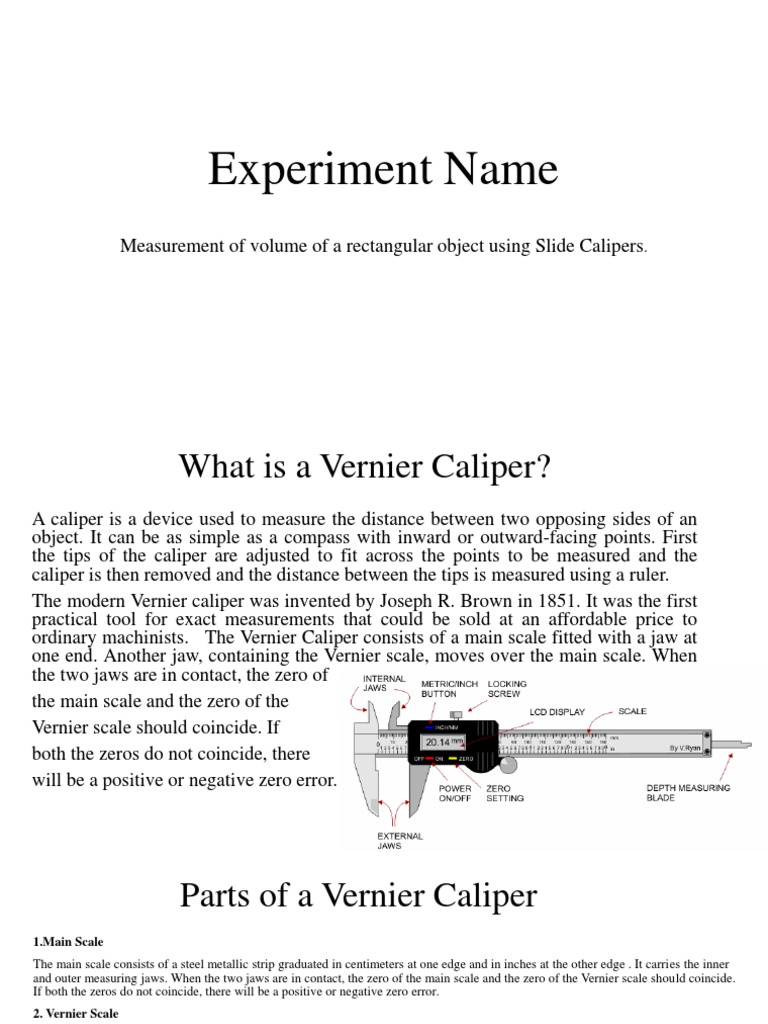 Vernier Calipers PDF Metrology