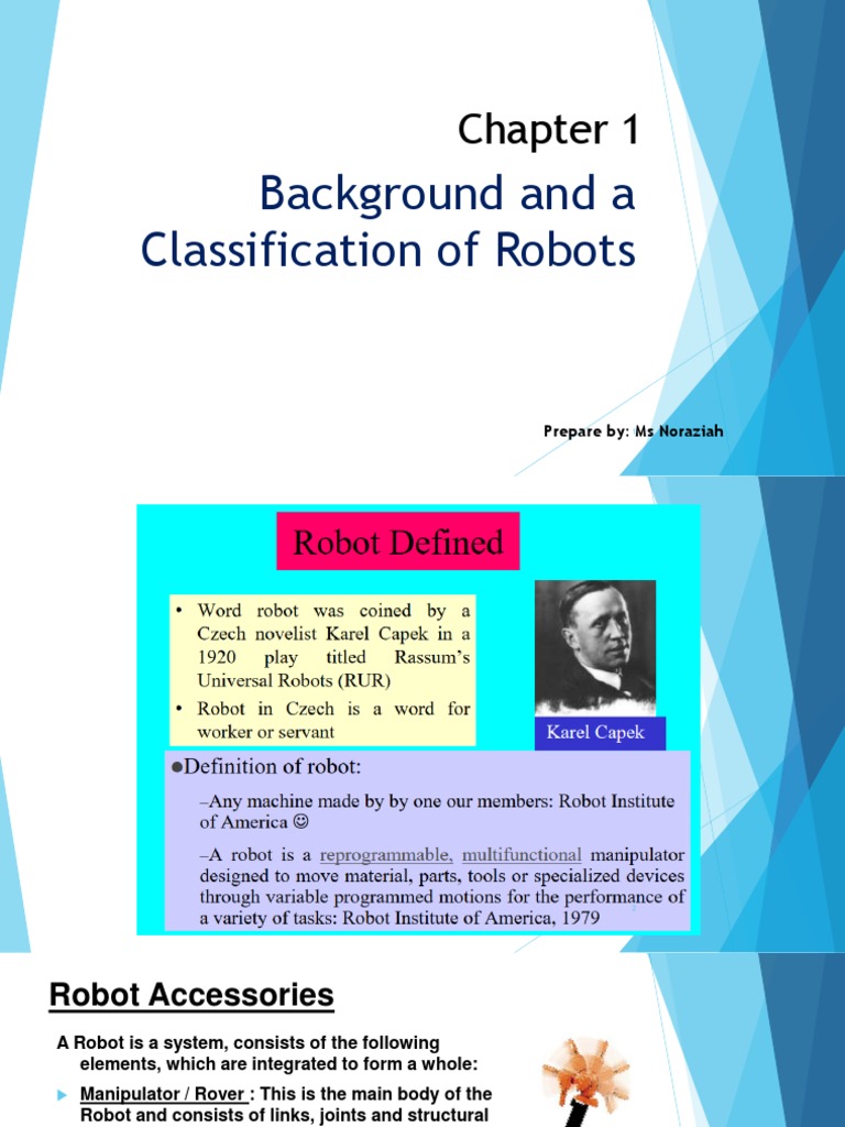 Chapter 1 - Background and A Classification of Robots | PDF | Robotics ...