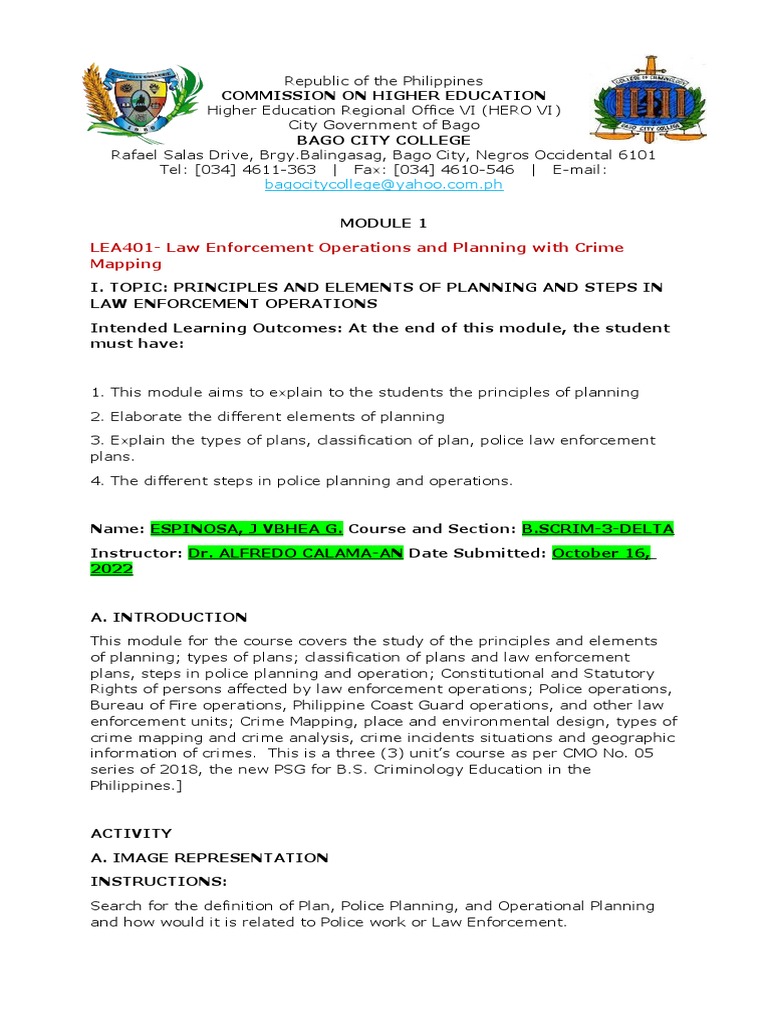 Planning Principles in Law Enforcement | PDF | Strategic Planning | Police