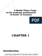 Effects of Mobile Phone Usage To The Academic Performance of Grade 12 Learners
