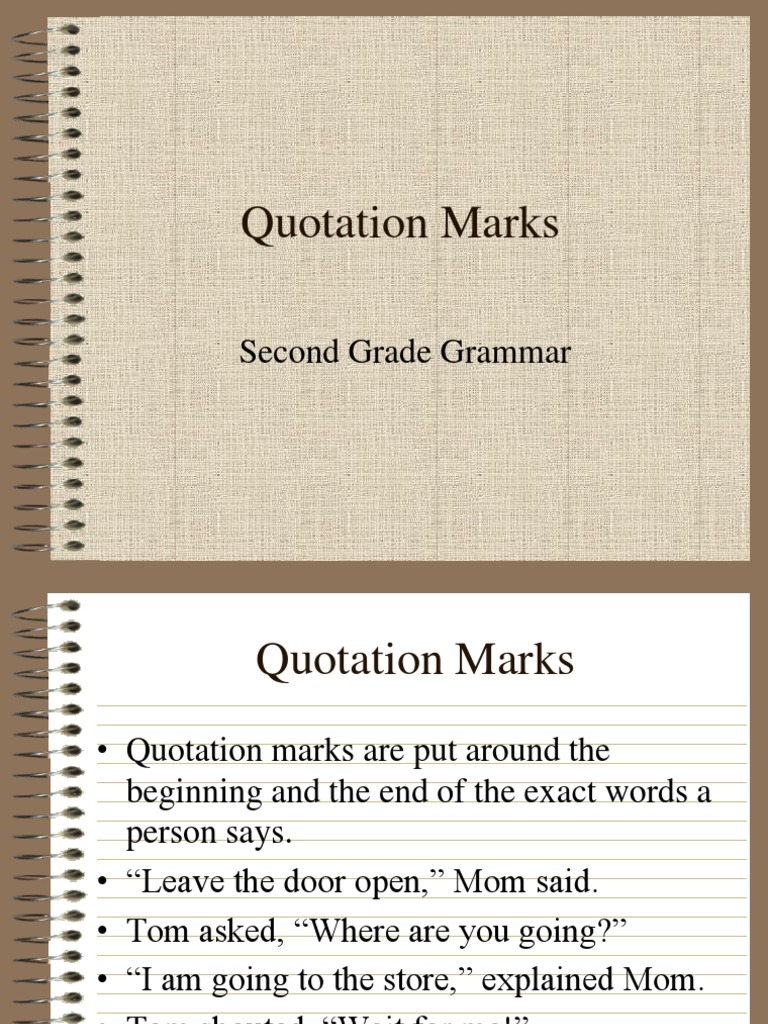 Quotation Marks: Second Grade Grammar | PDF | Self-Improvement