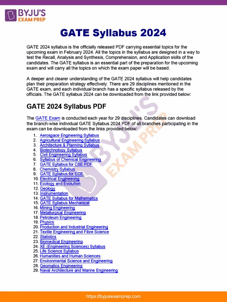 Gate Syllabus 2024 41 PDF Geophysics Geology