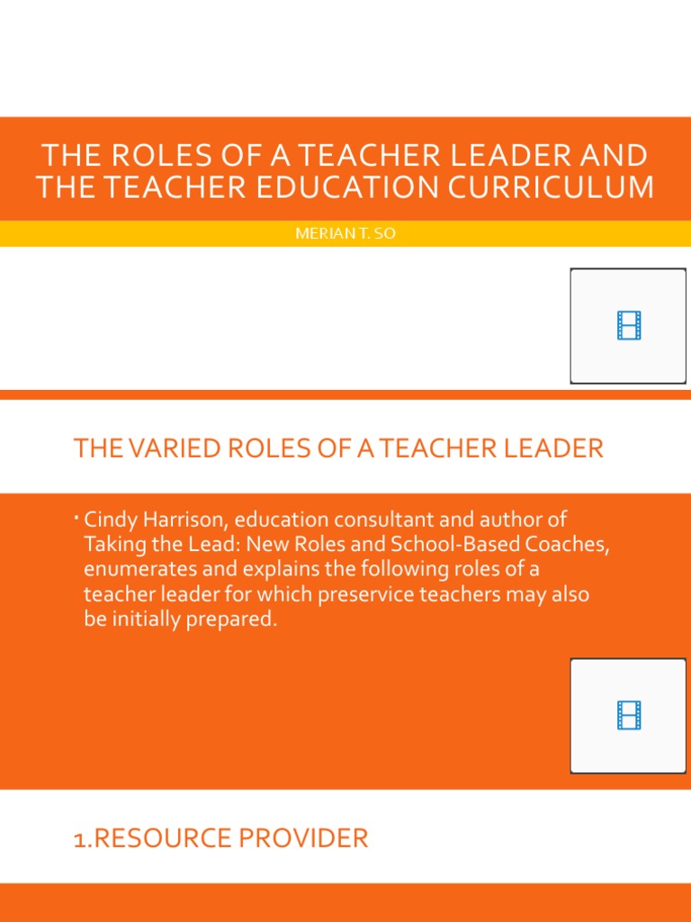 The Roles of A Teacher Leader and The | PDF
