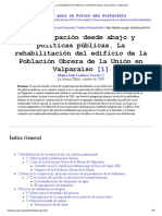 La Rehabilitación Del Edificio de La Población Obrera de La Unión en Valparaíso