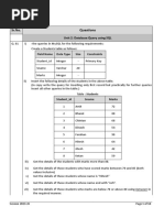 My SQL Questions