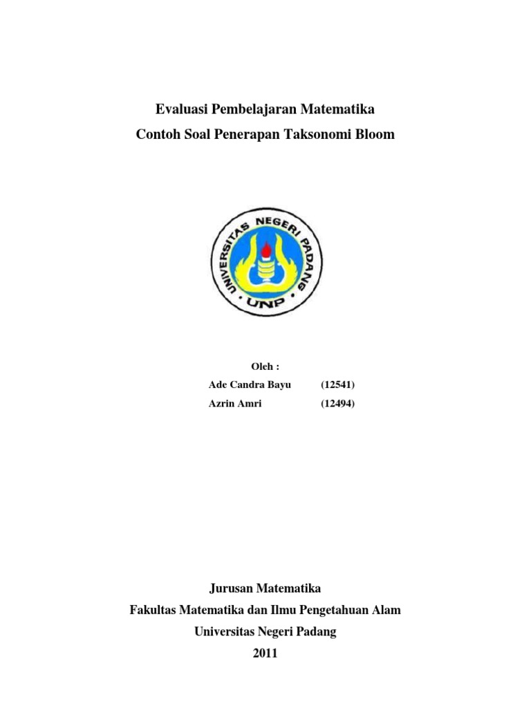 Contoh Soal Penerapan Taksonomi Bloom Revisi