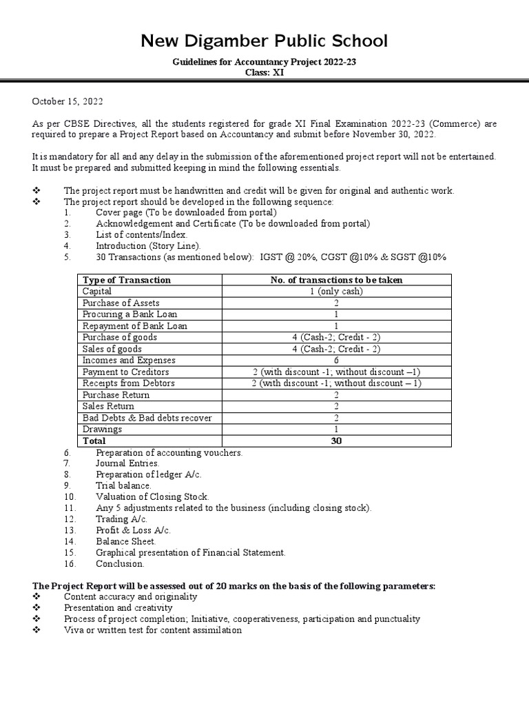 XI Accountancy Project Work | PDF | Debt | Finance & Money Management