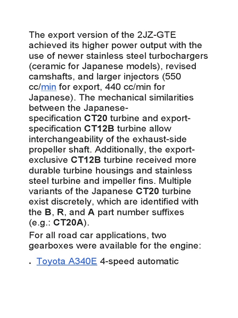 The Export Version of The 2JZ | PDF | Home & Garden | Technology ...