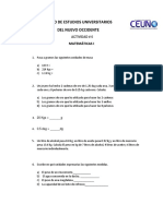 Actividad # 6 Semana # 6 Unidades de Masa