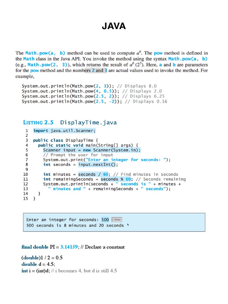 JAVA Notes | PDF